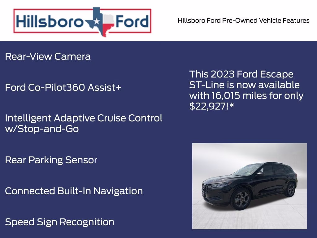 2023 Agate Black Metallic Ford Escape ST-Line FWD SUV