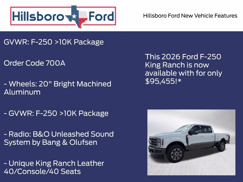 2026 Star White Metallic Tri-Coat Ford Super Duty F-250 SRW King Ranch 4X4 Truck
