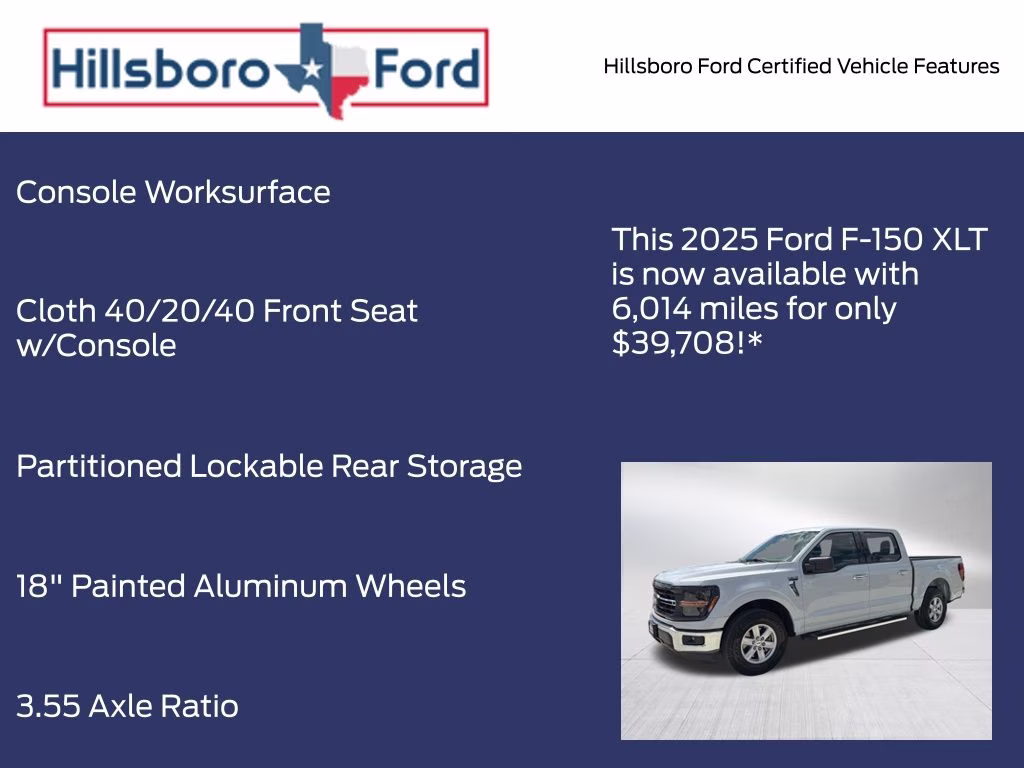 2025 Space White Metallic Ford F-150 XLT RWD Truck