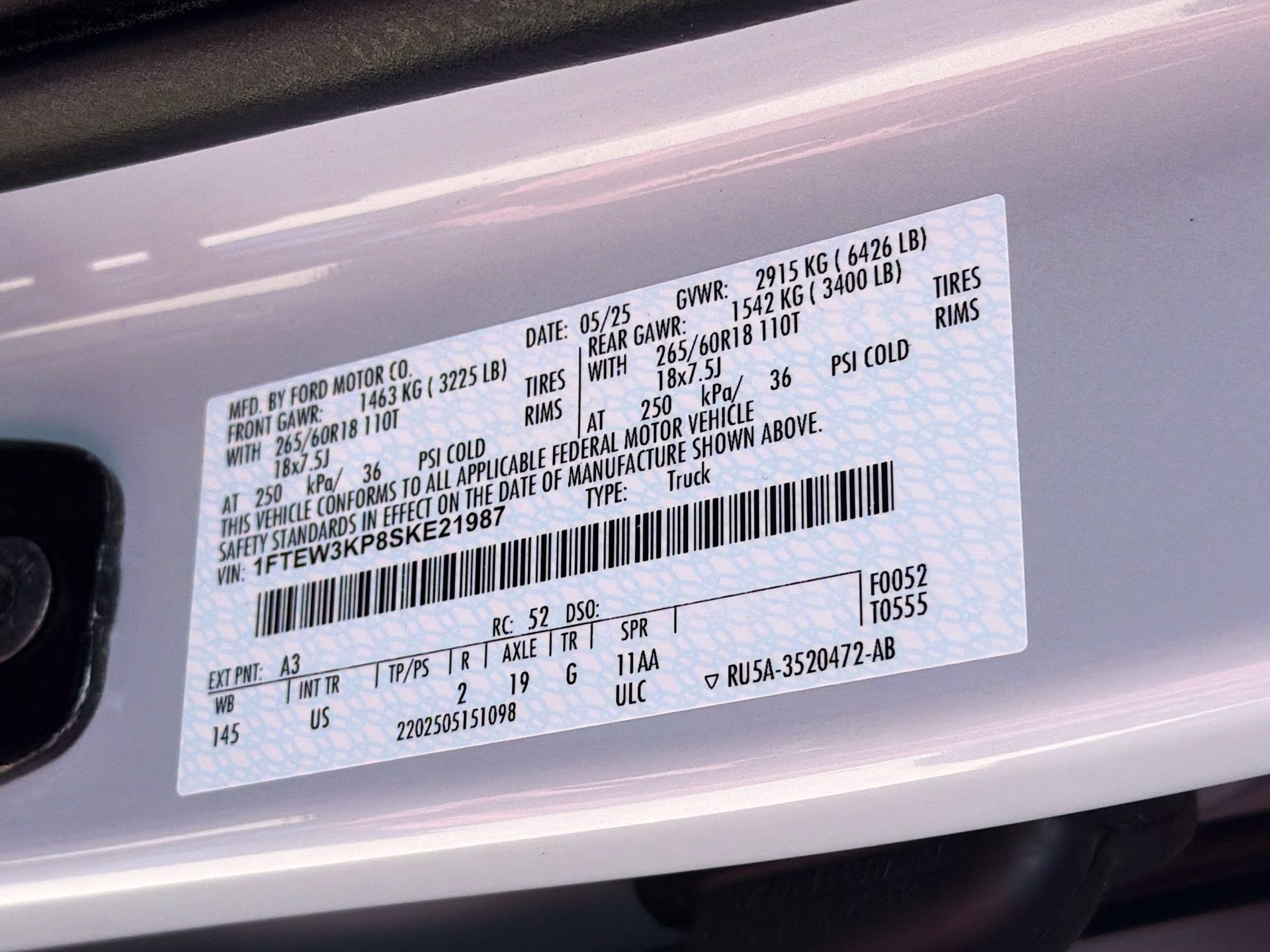 2025 Space White Metallic Ford F-150 XLT RWD Truck