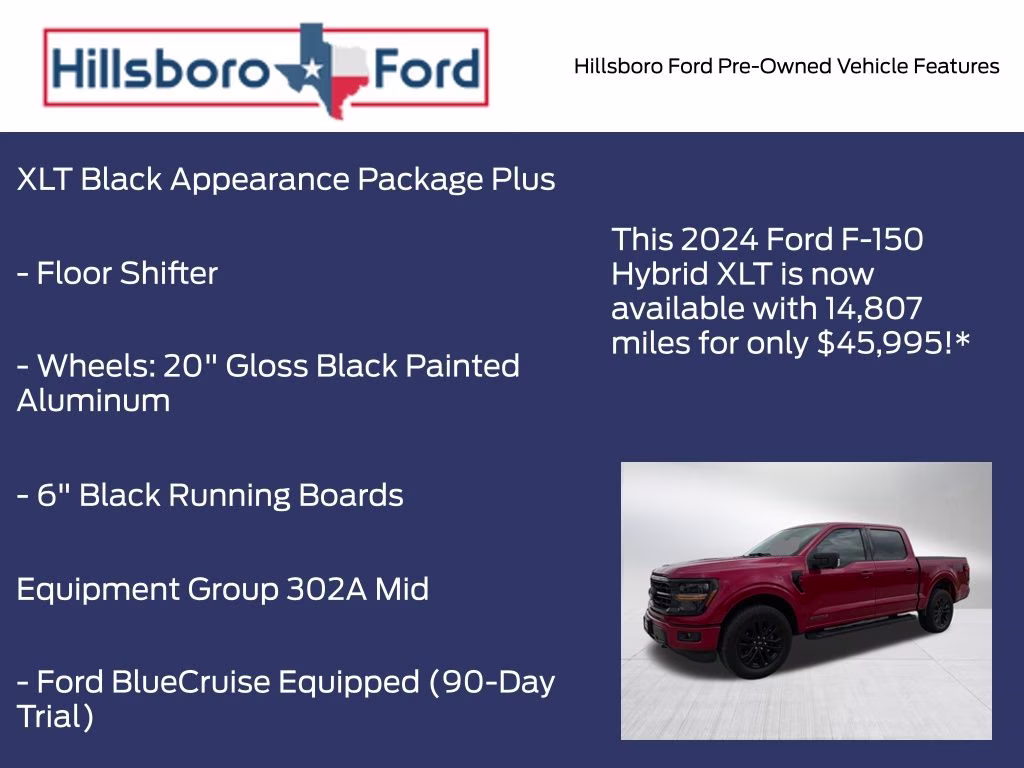 2024 Rapid Red Metallic Tinted Clearcoat Ford F-150 XLT 4X4 Truck