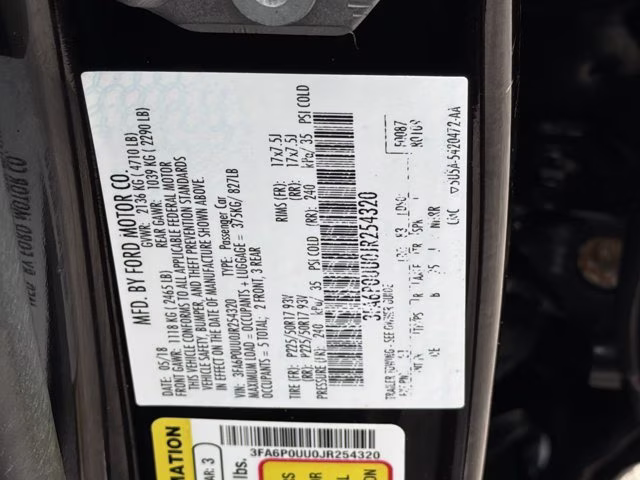 2018 Shadow Black Ford Fusion Hybrid S FWD Sedan