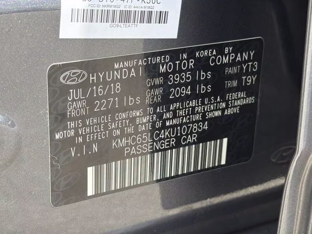 2019 Summit Gray Pearl Hyundai Ioniq Hybrid Blue FWD Hatchback
