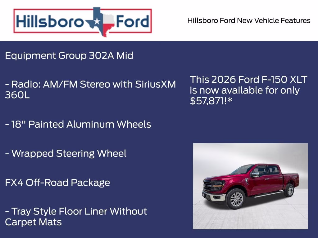 2026 Ruby Red Metallic Tinted Clearcoat Ford F-150 XLT 4X4 Truck