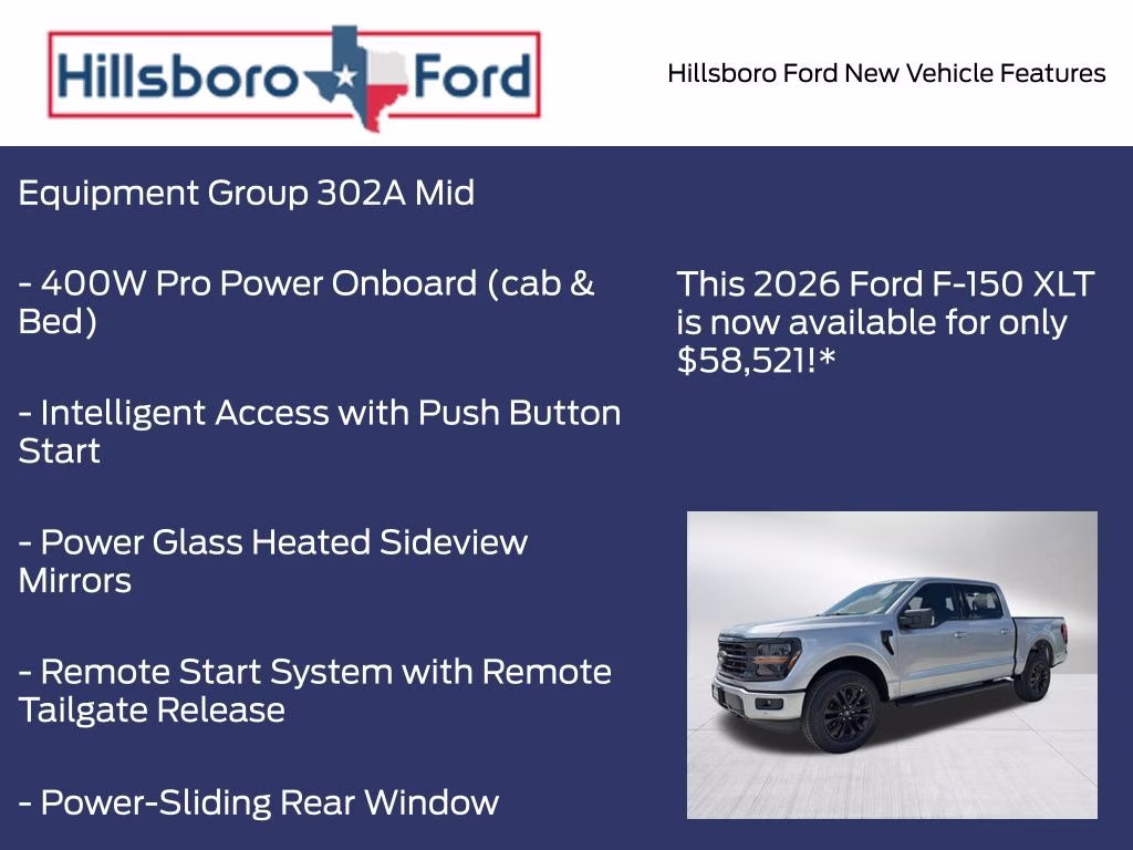 2026 Iconic Silver Metallic Ford F-150 XLT 4X4 Truck
