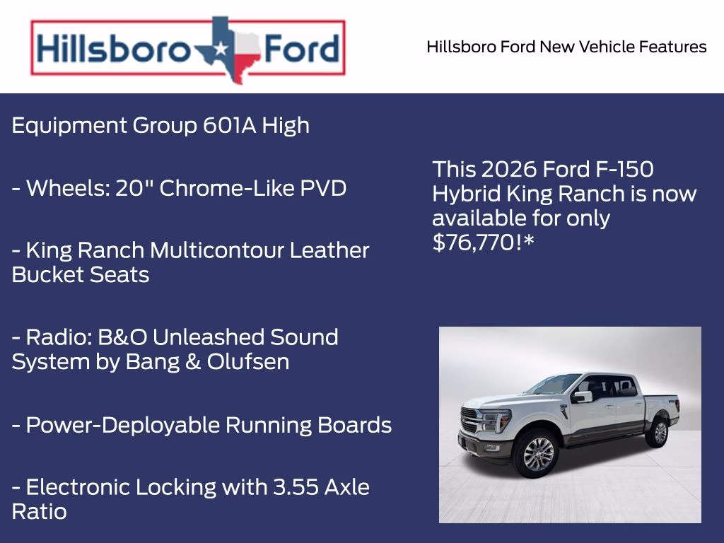 2026 Star White Metallic Tri-Coat Ford F-150 King Ranch 4X4 Truck