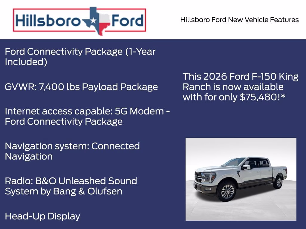 2026 Star White Metallic Tri-Coat Ford F-150 King Ranch 4X4 Truck