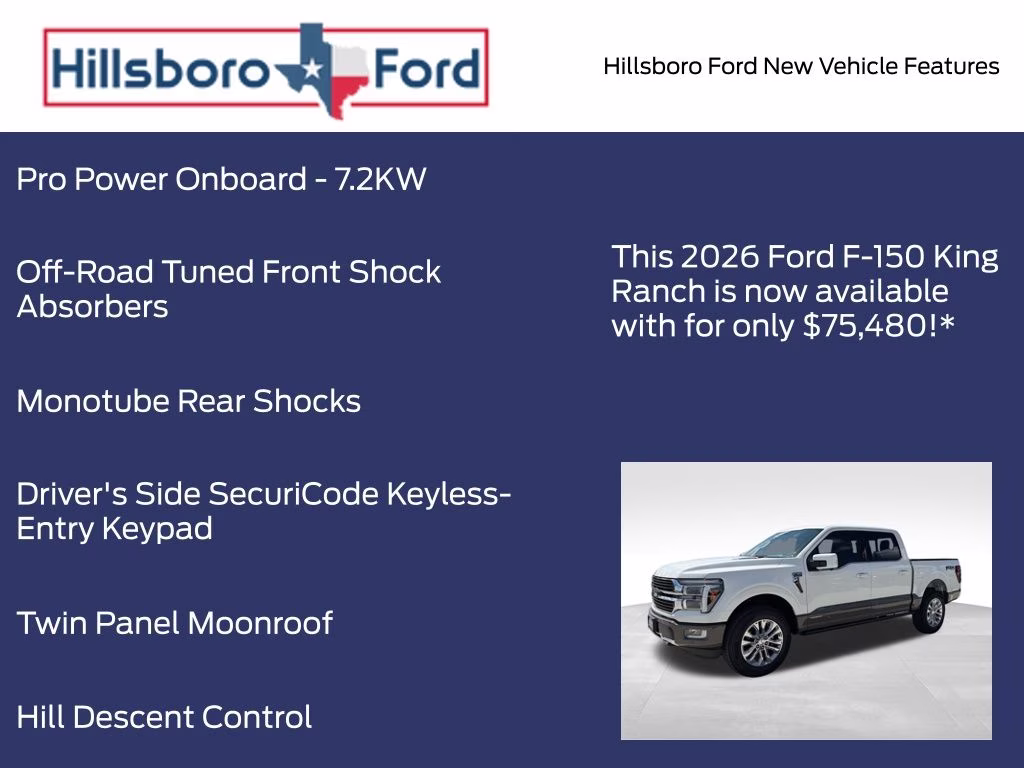 2026 Star White Metallic Tri-Coat Ford F-150 King Ranch 4X4 Truck