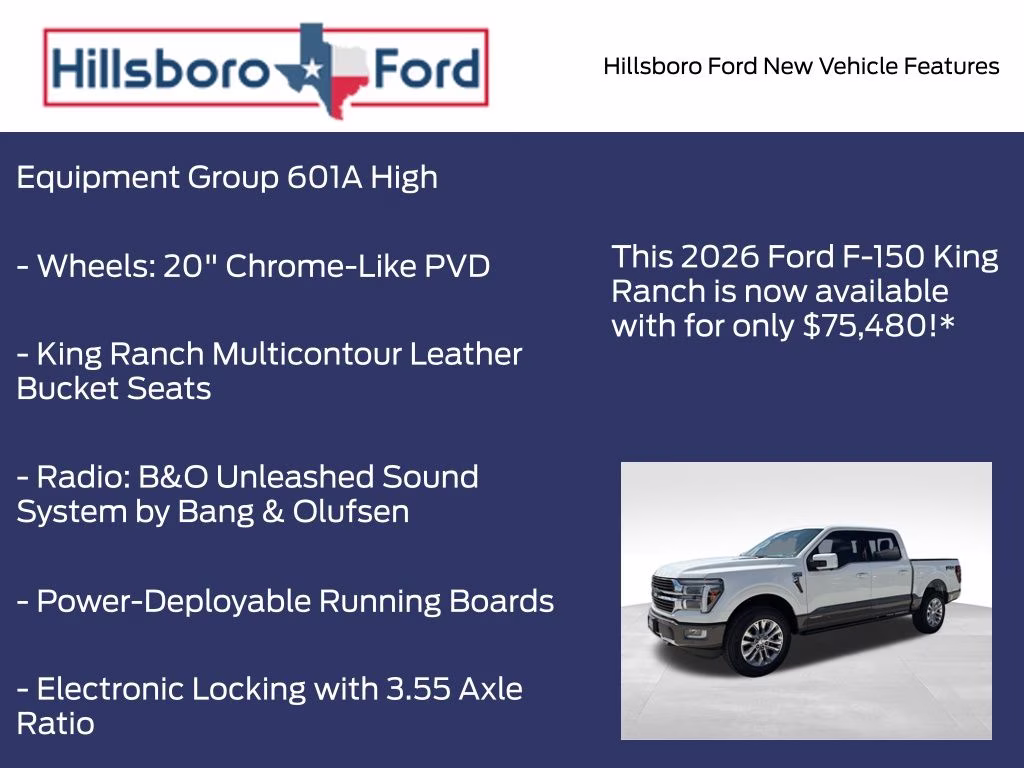 2026 Star White Metallic Tri-Coat Ford F-150 King Ranch 4X4 Truck