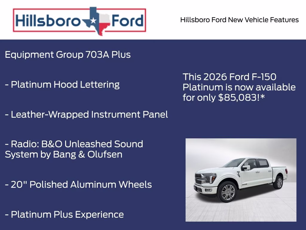 2026 Star White Metallic Tri-Coat Ford F-150 Platinum 4X4 Truck