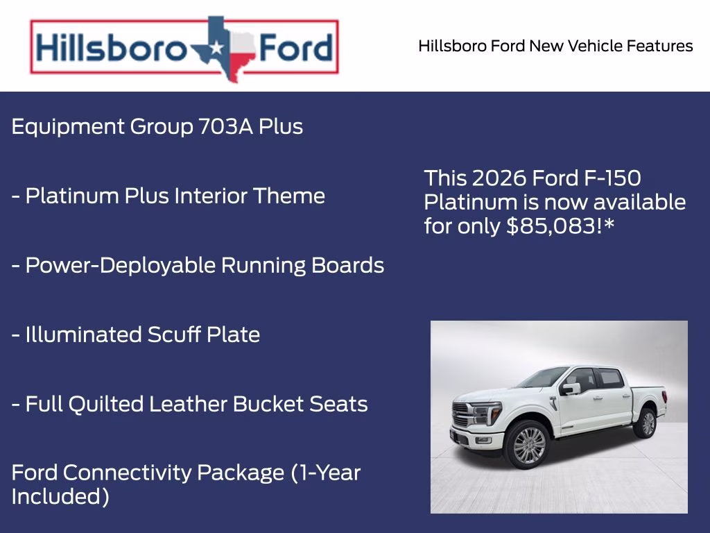 2026 Star White Metallic Tri-Coat Ford F-150 Platinum 4X4 Truck