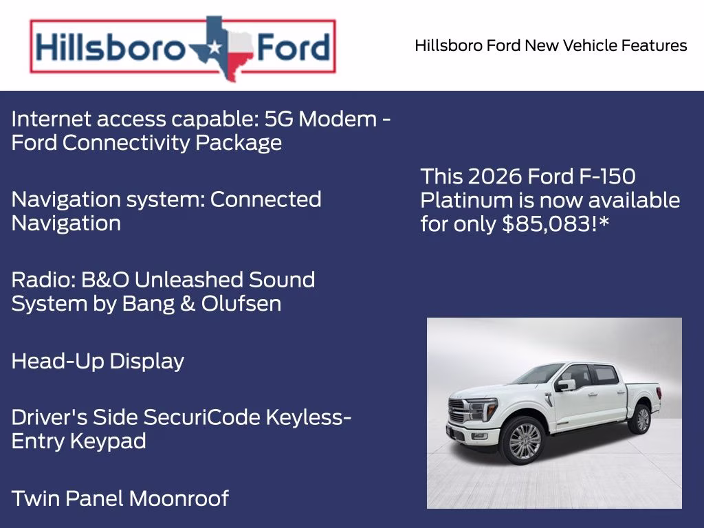 2026 Star White Metallic Tri-Coat Ford F-150 Platinum 4X4 Truck