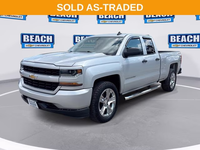 2018 Silver Ice Metallic Chevrolet Silverado 1500 Custom 4X4 Truck
