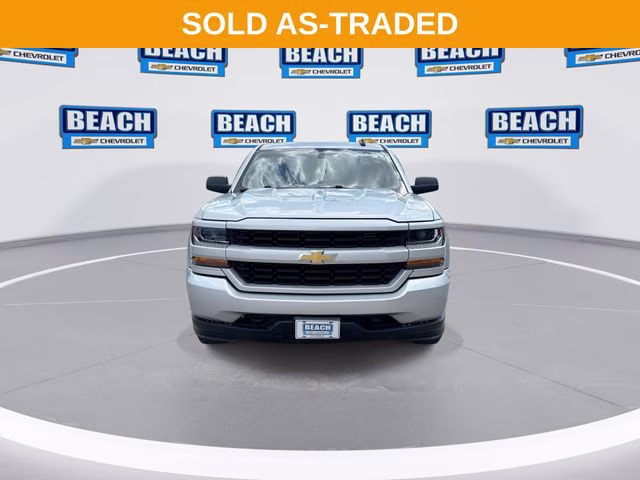 2018 Silver Ice Metallic Chevrolet Silverado 1500 Custom 4X4 Truck