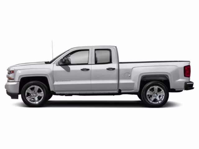 2018 Silver Ice Metallic Chevrolet Silverado 1500 Custom 4X4 Truck
