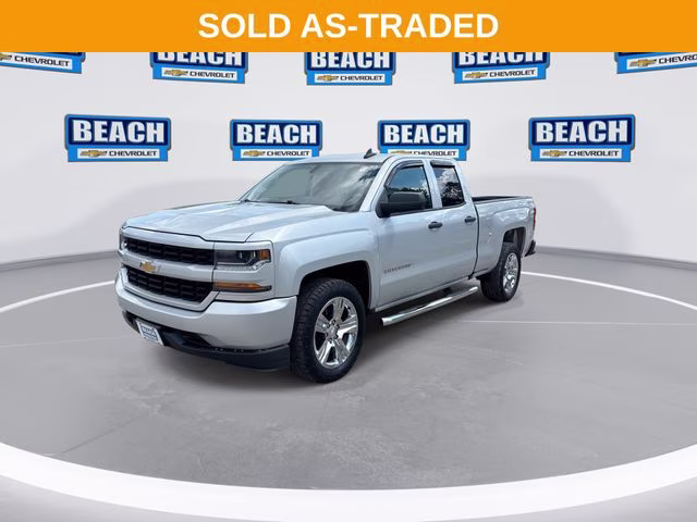 2018 Silver Ice Metallic Chevrolet Silverado 1500 Custom 4X4 Truck