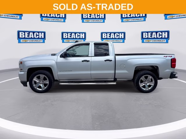 2018 Silver Ice Metallic Chevrolet Silverado 1500 Custom 4X4 Truck