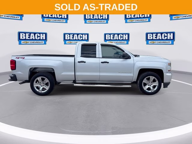 2018 Silver Ice Metallic Chevrolet Silverado 1500 Custom 4X4 Truck