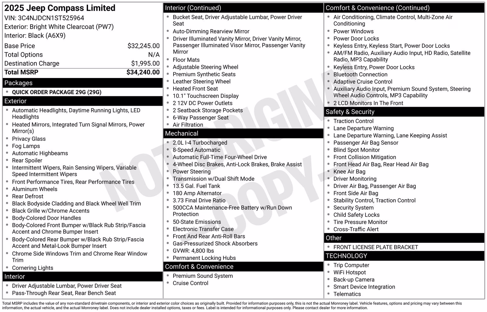 2025 Bright White Clearcoat Jeep Compass Limited 4X4 SUV