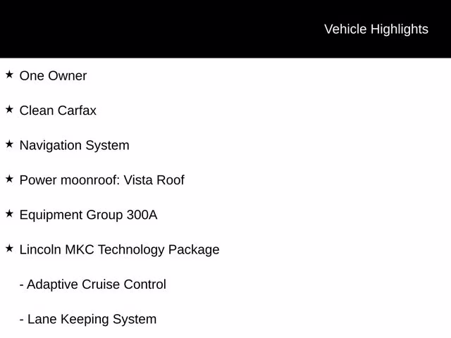 2019 Black Metallic Lincoln MKC Reserve FWD SUV