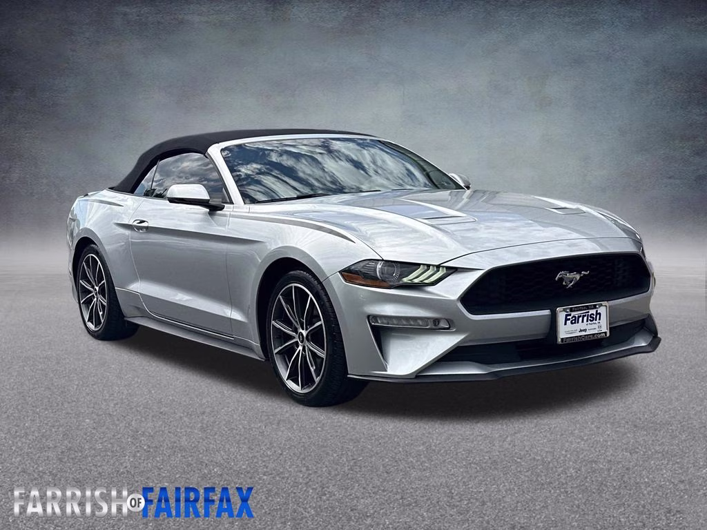 2019 Ingot Silver Ford Mustang EcoBoost Premium RWD Convertible