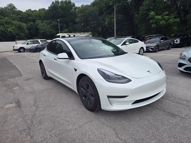 2023 White Tesla Model 3 Long Range AWD Sedan