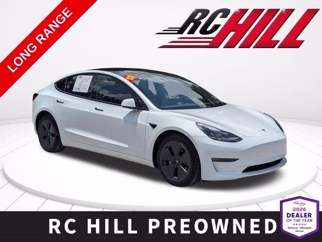 2023 White Tesla Model 3 Long Range AWD Sedan