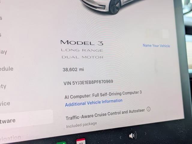 2023 White Tesla Model 3 Long Range AWD Sedan