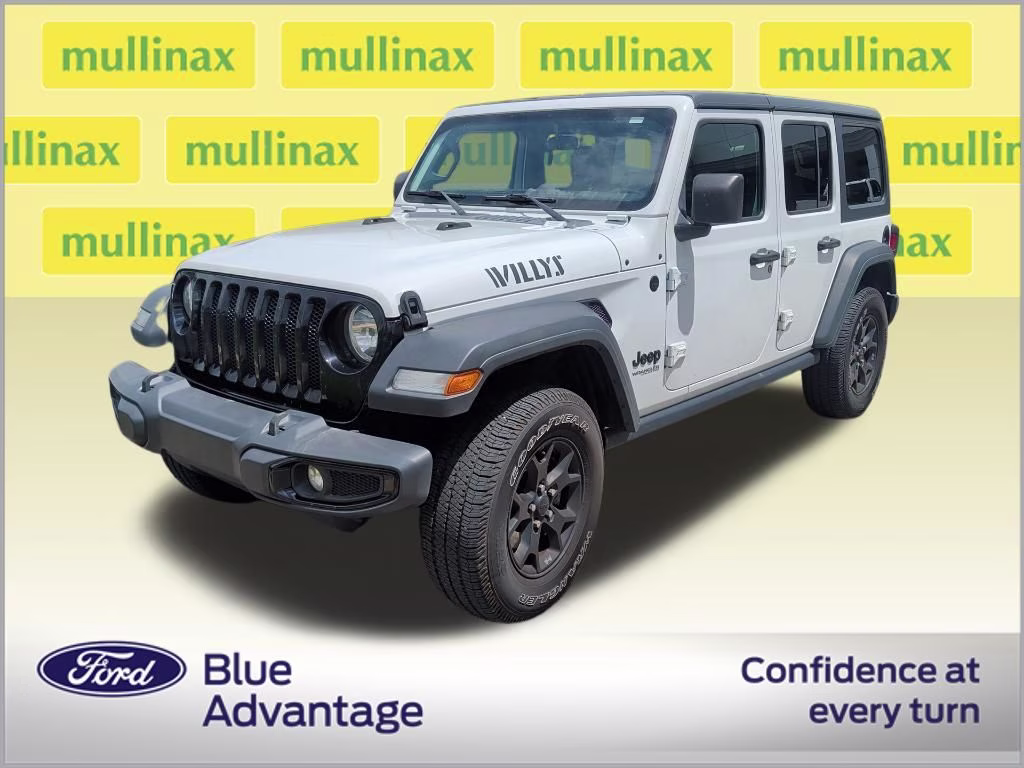 2021 Bright White Clearcoat Jeep Wrangler Unlimited Willys 4X4 SUV