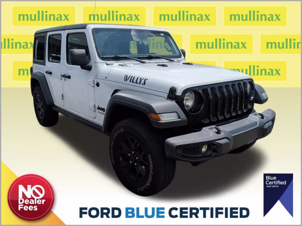 2021 Bright White Clearcoat Jeep Wrangler Unlimited Willys 4X4 SUV