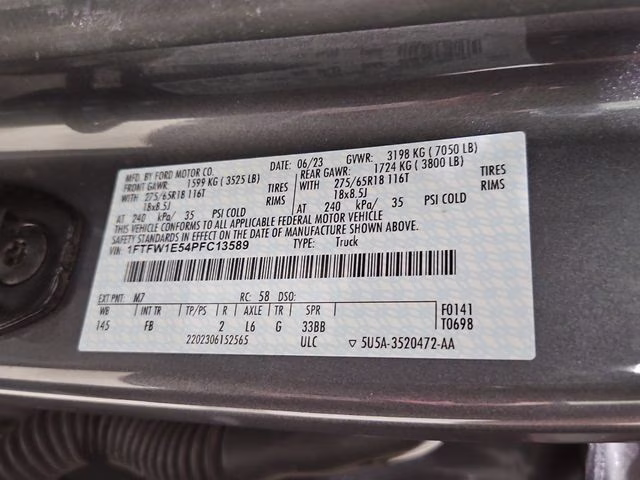2023 Carbonized Gray Metallic Ford F-150 XLT 4X4 Truck