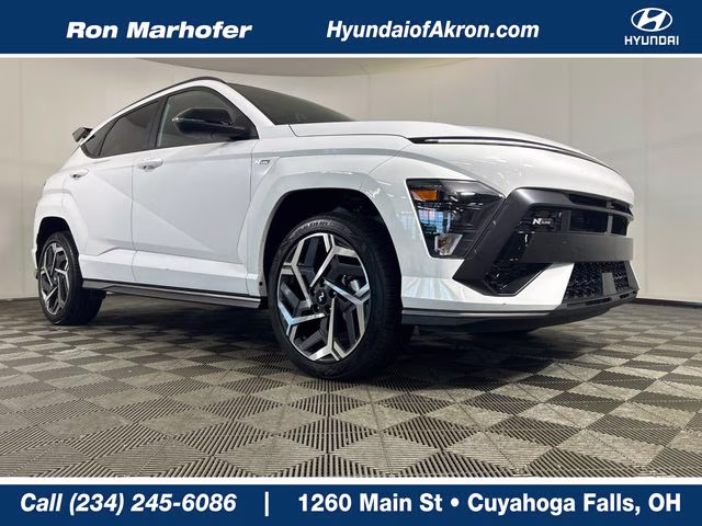 2024 Atlas White Hyundai Kona N Line AWD SUV
