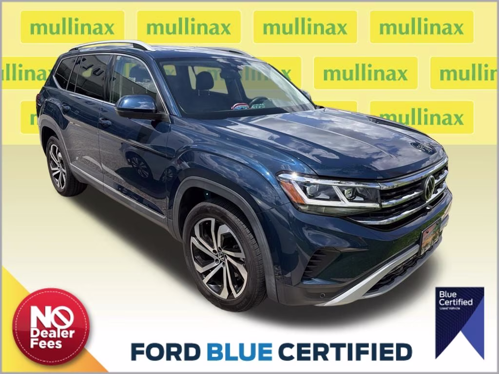 2021 Tourmaline Blue Metallic Volkswagen Atlas SEL Premium AWD SUV