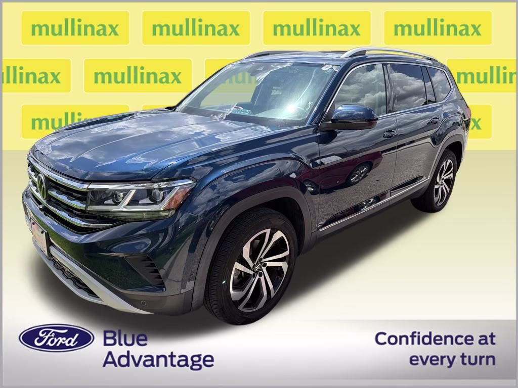 2021 Tourmaline Blue Metallic Volkswagen Atlas SEL Premium AWD SUV