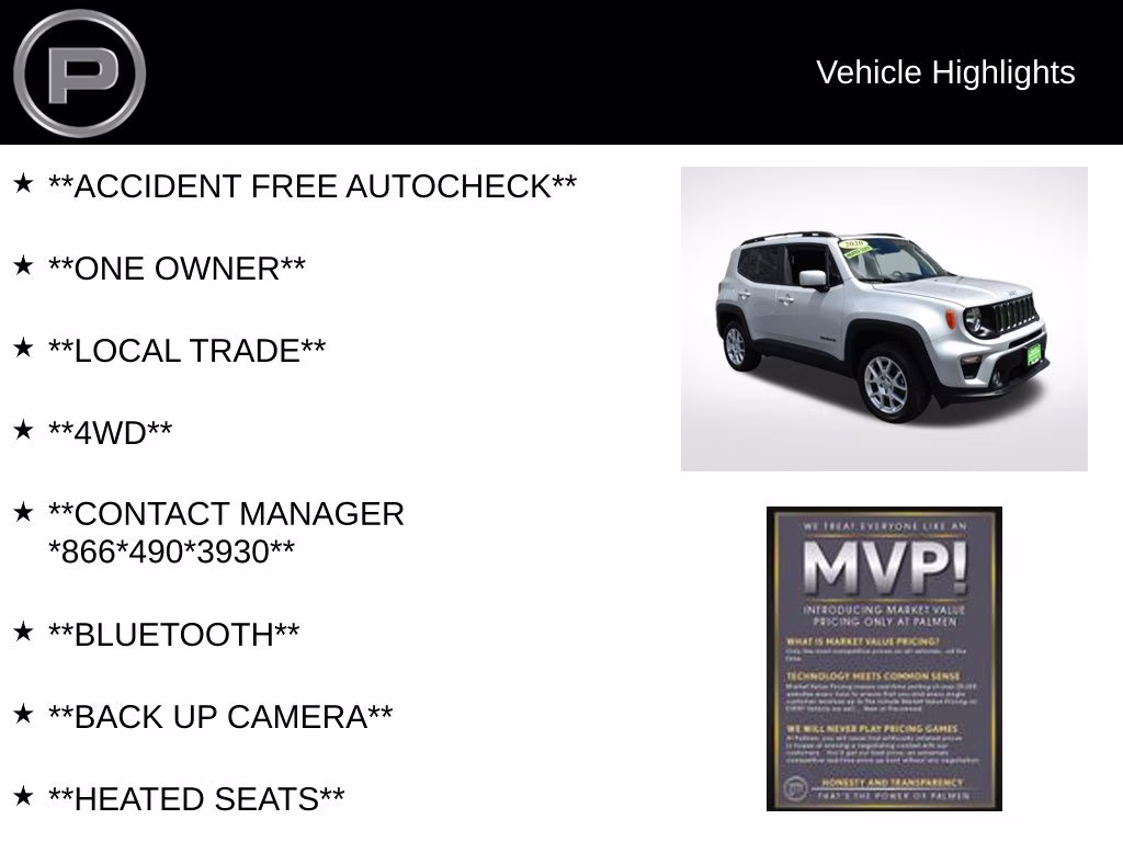 2020 Glacier Metallic Clearcoat Jeep Renegade Latitude 4X4 SUV