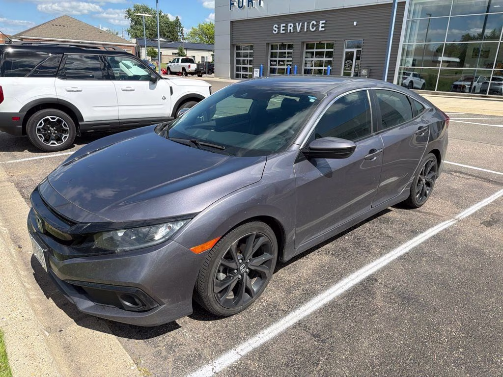 2020 Polished Metal Metallic Honda Civic Sport FWD Sedan