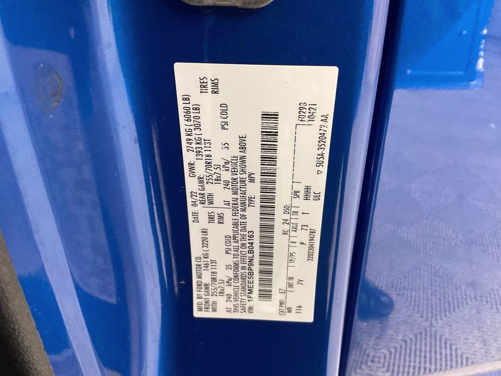 2022 Blue Metallic Ford Bronco Outer Banks 4X4 SUV