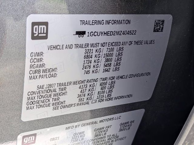 2021 Satin Steel Metallic Chevrolet Silverado 1500 High Country 4X4 Truck