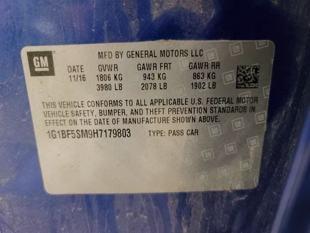 2017 Kinetic Blue Metallic Chevrolet Cruze Premier FWD Sedan