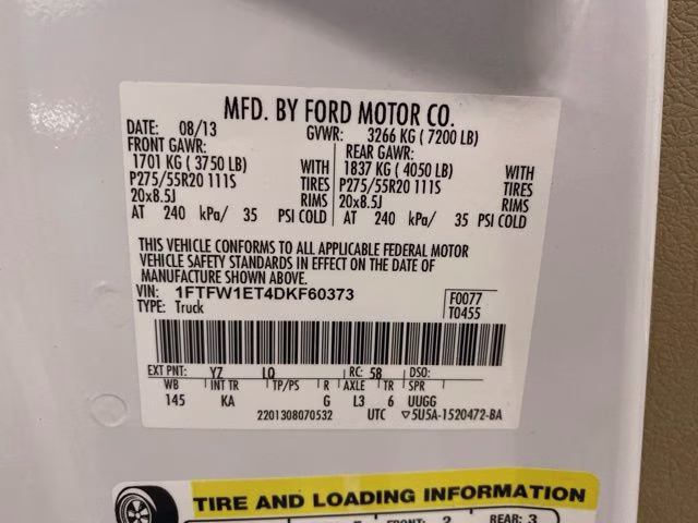 2013 Oxford White Ford F-150 King Ranch 4X4 Truck