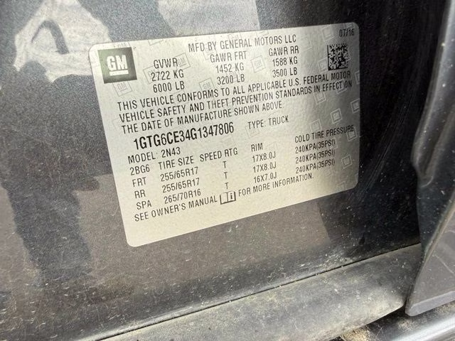 2016 Cyber Gray Metallic GMC Canyon SLE1 4X4 Truck