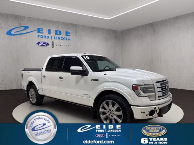 2014 White Platinum Metallic Tri-Coat Ford F-150 Limited 4X4 Truck