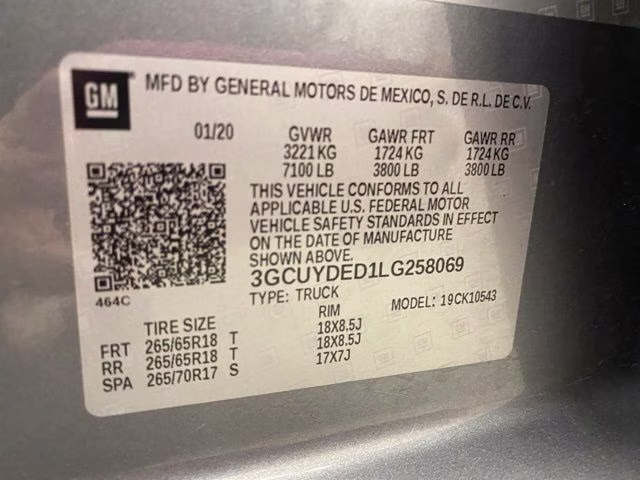 2020 Satin Steel Metallic Chevrolet Silverado 1500 LT 4X4 Truck