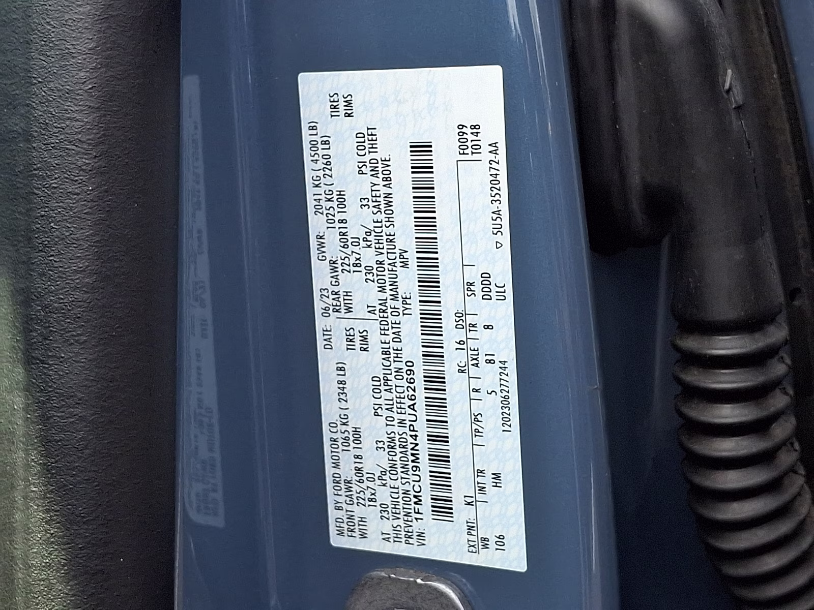 2023 Vapor Blue Metallic - K1 Ford Escape ST-Line AWD