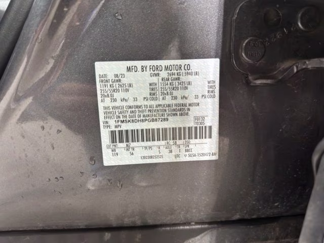 2023 Gray Metallic Ford Explorer XLT 4X4 SUV