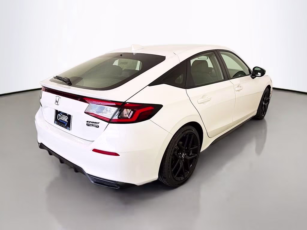 2026 Platinum White Pearl Honda Civic Sport FWD Hatchback