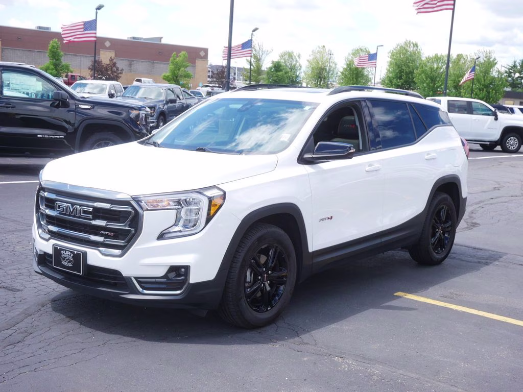 2022 Summit White GMC Terrain AT4 w/ Pano Roof & 4SC Preferred Equipment Grp AWD SUV