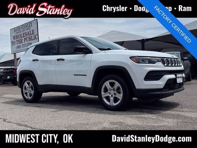 2023 Bright White Clearcoat Jeep Compass Sport 4X4 SUV