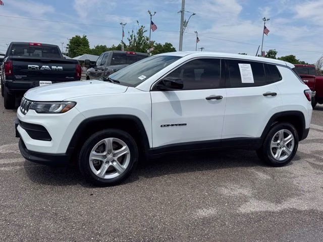 2023 Bright White Clearcoat Jeep Compass Sport 4X4 SUV
