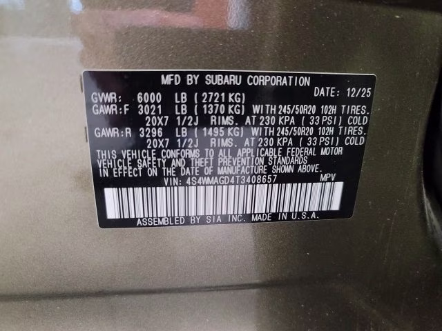2026 Autumn Green Metallic Subaru Ascent Limited AWD SUV